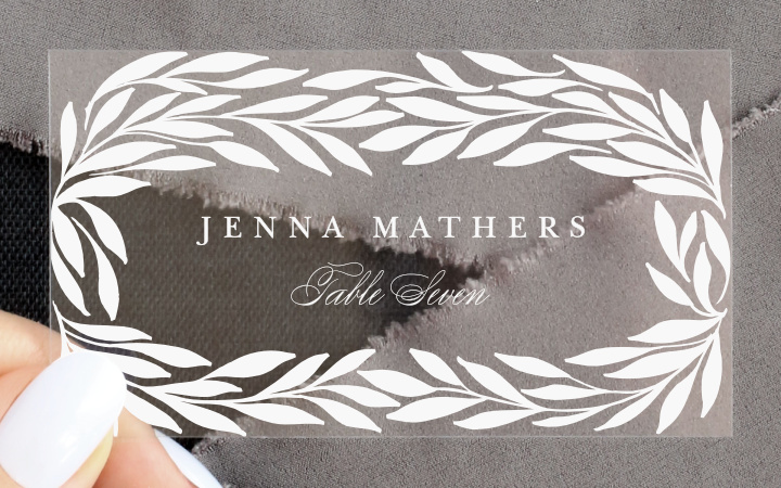 Trimmed Trifecta Clear Place Cards