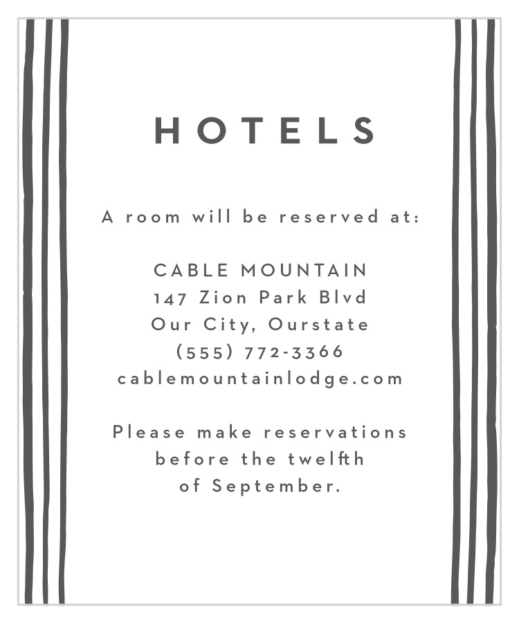 Stamped Mudcloth Accommodation Cards by Basic Invite