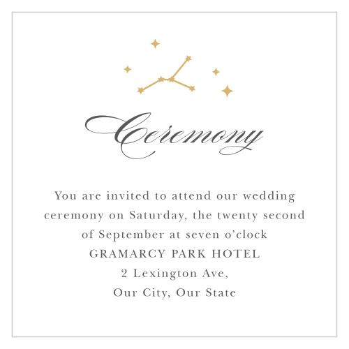 Classic Constellation Foil Ceremony Cards
