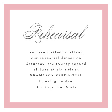 Our Botanical Burst Ceremony Rehearsal Cards gather your family and friends the night before to make sure that your wedding will go off without a hitch!