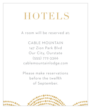 Suggest local hotels or inform loved ones where you have booked a block of rooms with our Dotted Border Accommodation Cards. 