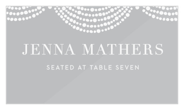 Family and friends will have no issue finding their seats for your reception with our Dotted Border Clear Place Cards.