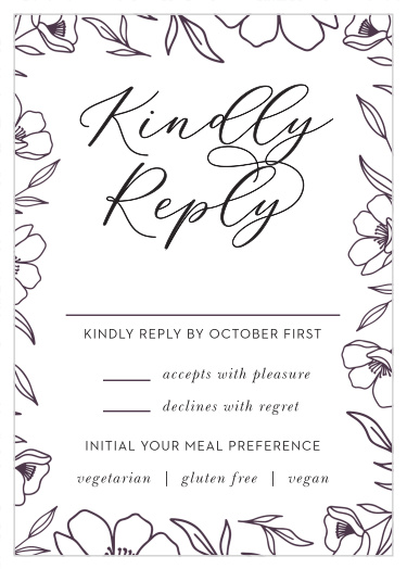 You won't be disappointed with our Floral Nuptials Response Cards.