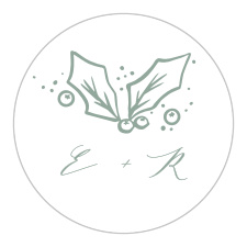 Seal envelopes and gift family and friends with a memento of your special day with our Winter Wreath Wedding Stickers.