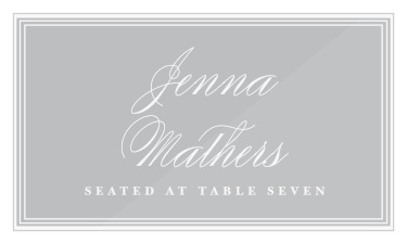 Keep your guests comfortable and organized throughout your event, using our Classical Tradition Clear Place Cards!