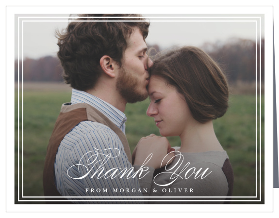 Let your friends and family know how much you appreciate their support on your big day, by sending them our lovely Classical Tradition Wedding Thank You Cards!