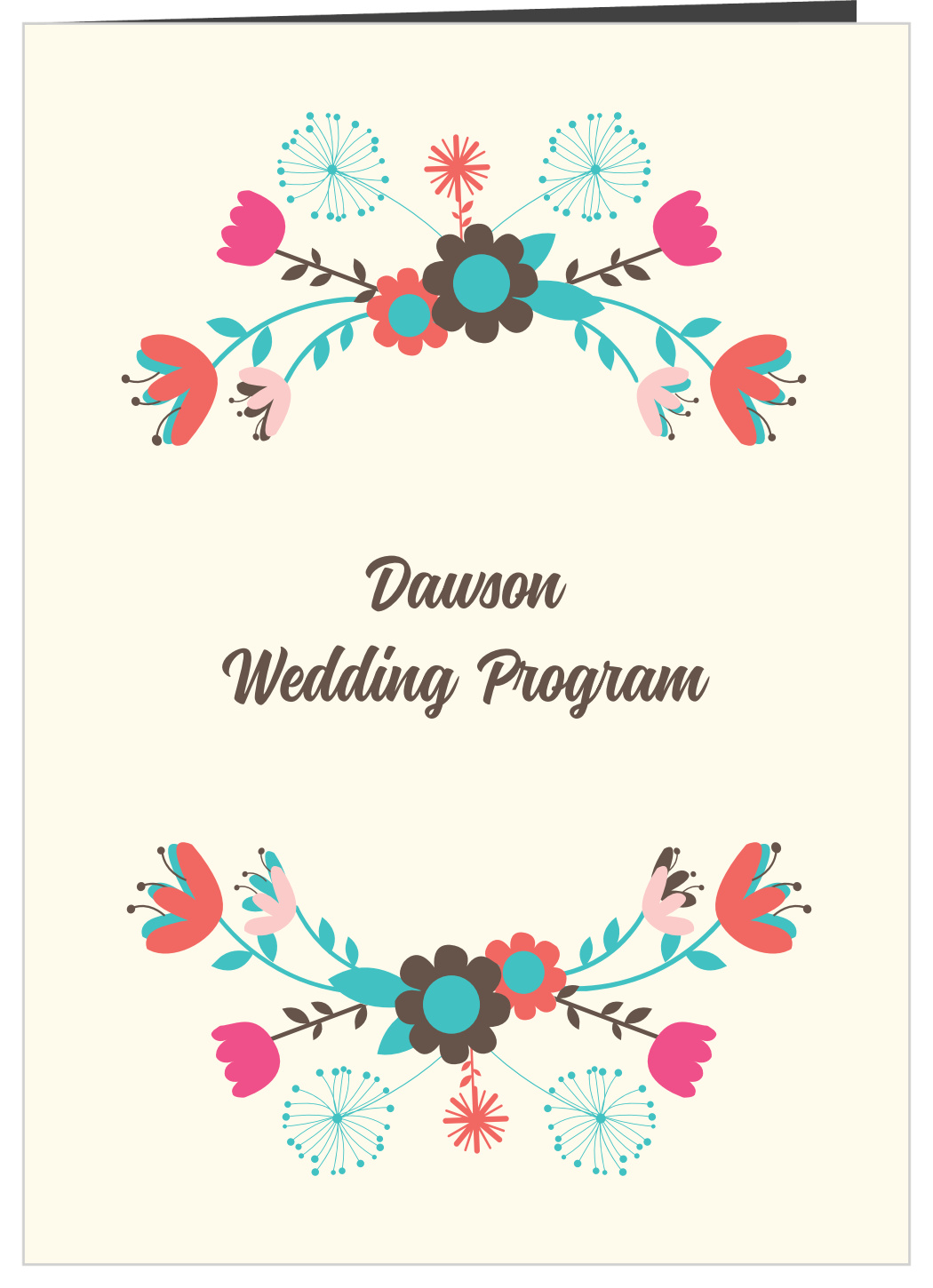 Flowering Frame Wedding Programs