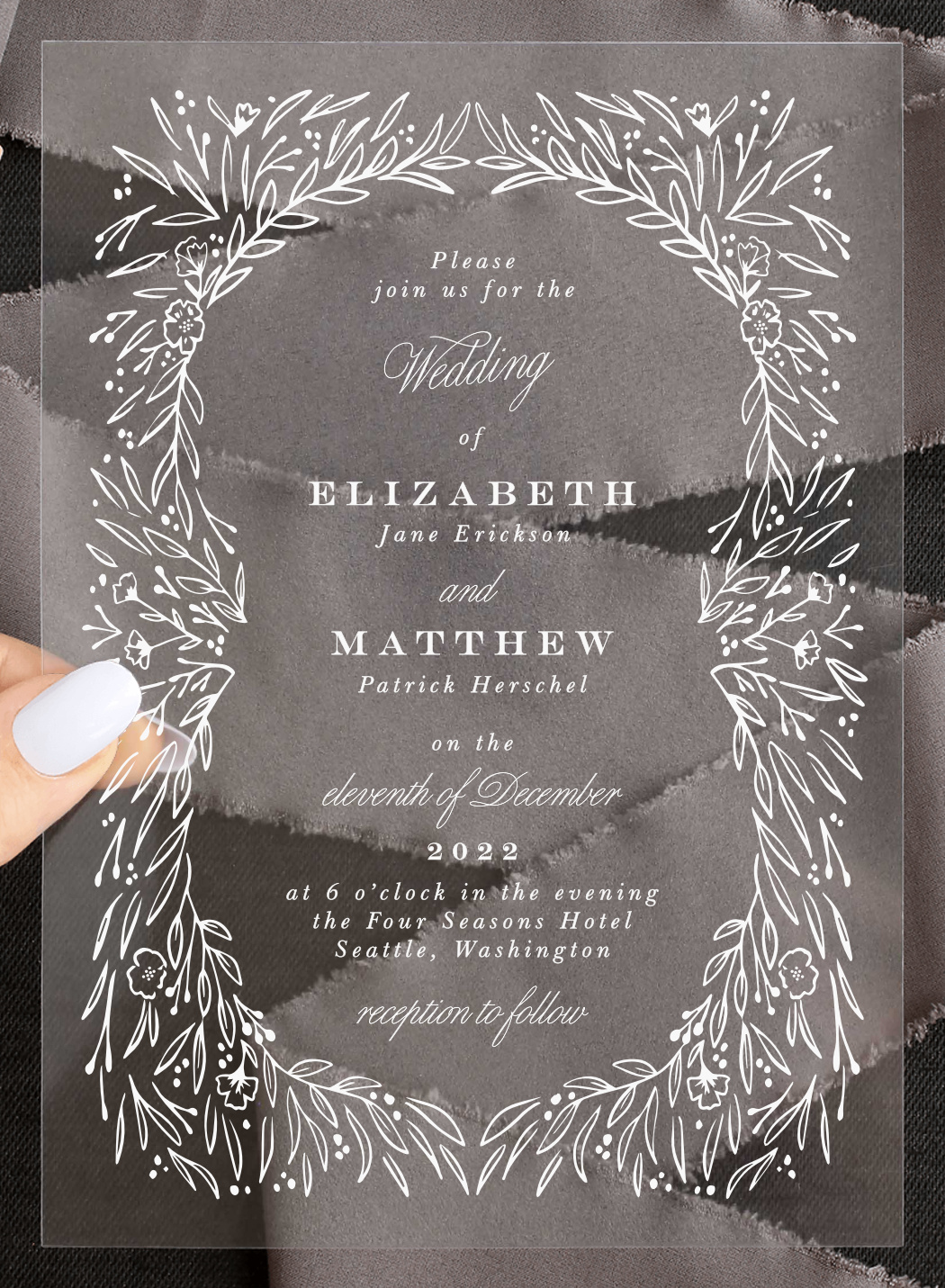 Framed Love Clear Wedding Invitations