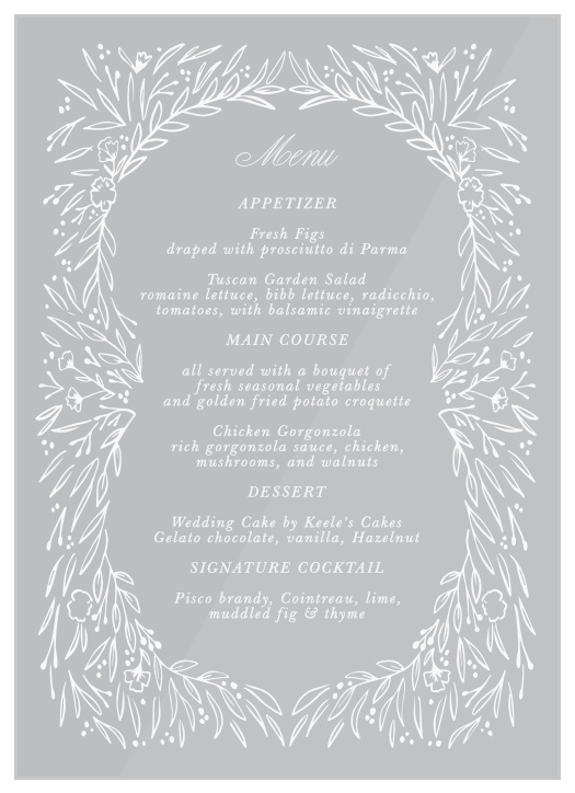 Our Framed Love Wedding Menus are the perfect way to outline the course selections at your wedding celebrations!