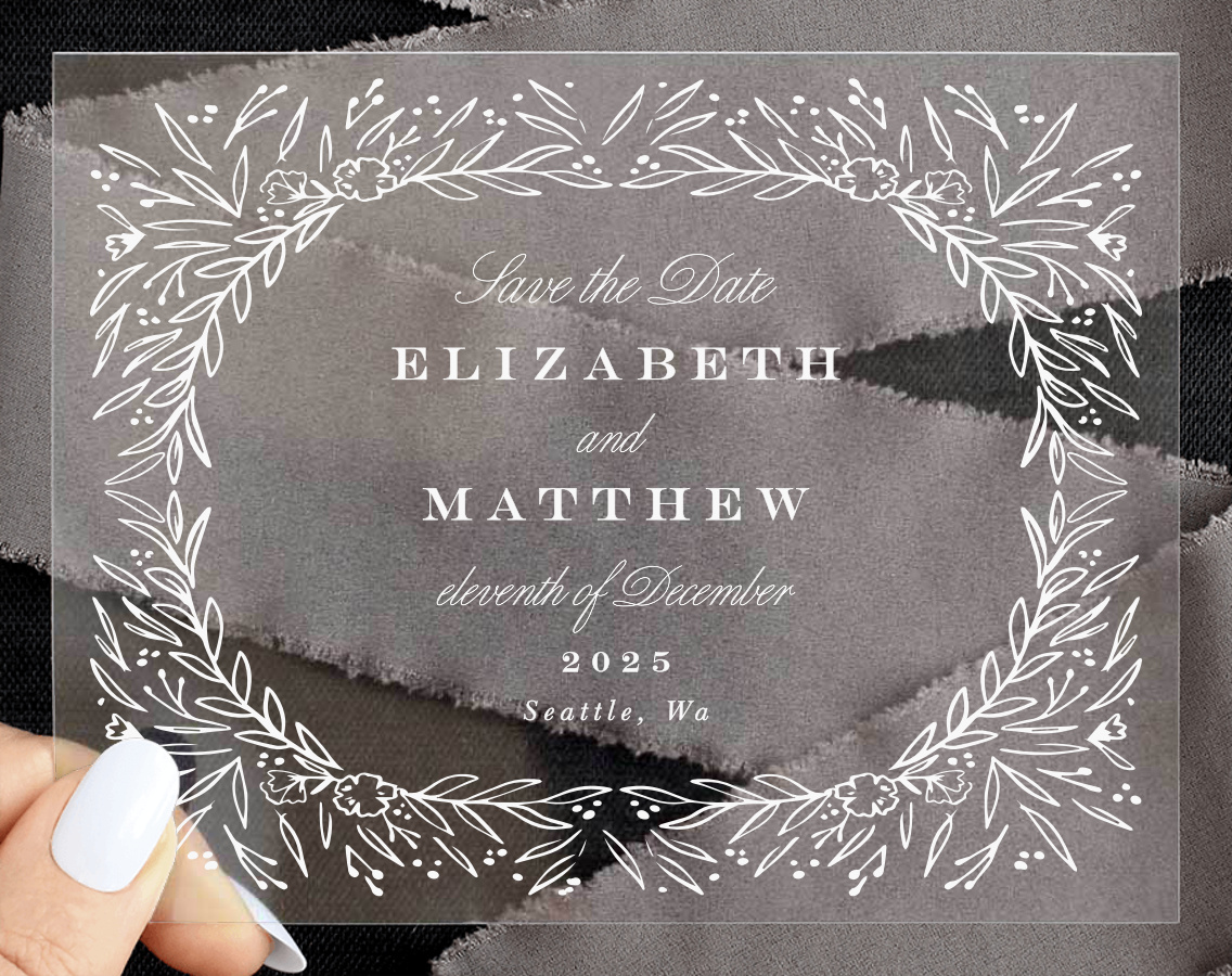 Framed Love Clear Save The Date Cards