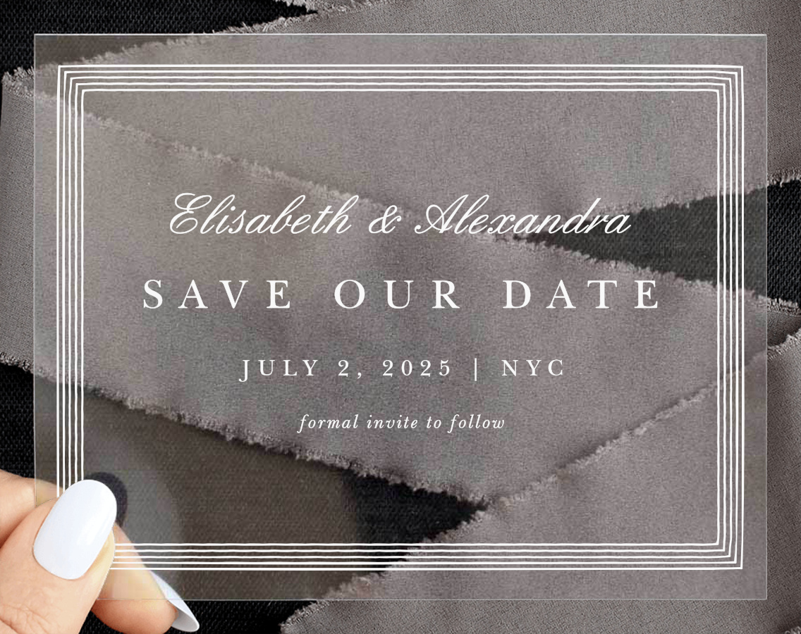 Lovely Frame Clear Save The Date Cards