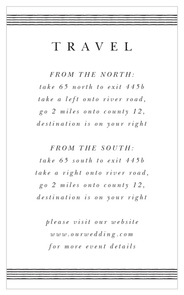 Friends and family will have no issue finding their way to your wedding venue with our Lovely Frame Direction Cards.