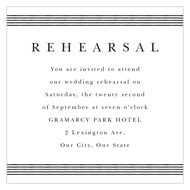 Practice your ceremony the night before with friends and family with our Lovely Frame Rehearsal Cards.