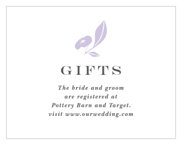 Share where you have chosen to list your registries, using our Graphic Wreath Registry Cards!