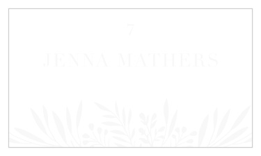 Family and friends will have no issue finding their seats for your reception with our Offset Blooms Clear Place Cards.