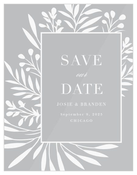 Family and friends are sure to mark their calendar for your wedding day when you send out our Offset Blooms Clear Save the Date Cards.