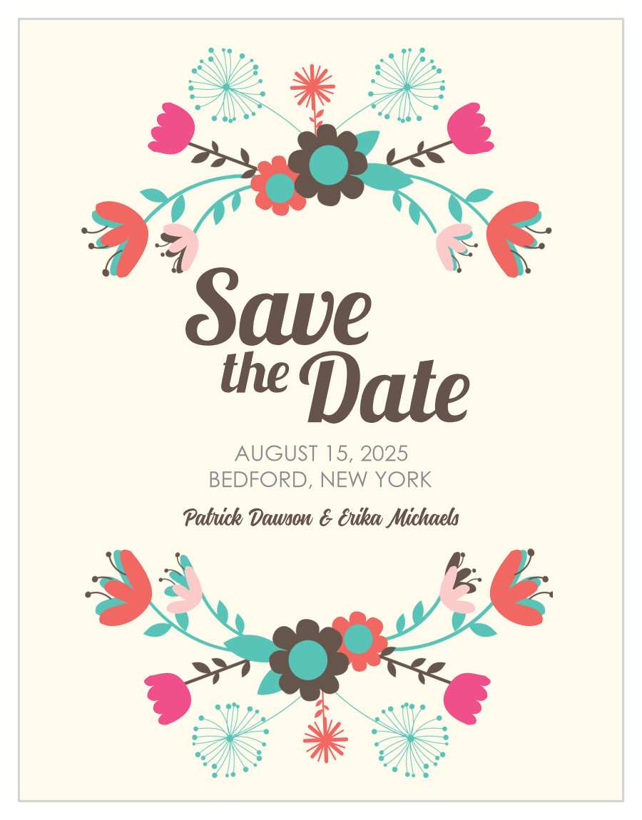 Flowering Frame Save the Date Magnets