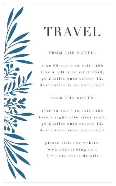 Our Offset Blooms Directions Cards guide family and friends through every bend and turn on the way to your wedding venue.