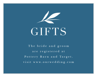 Let family and friends know where you have registered for wedding gifts with our Offset Blooms Registry Cards.