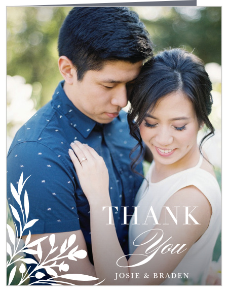 Our Offset Blooms Wedding Thank You Cards show your appreciation for the support and presence of family and friends on your special day.