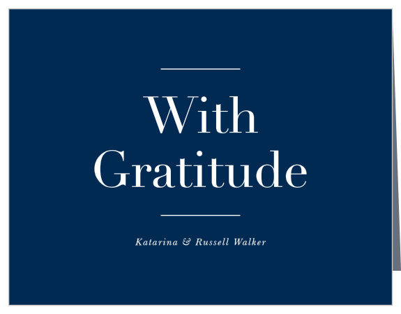Show gratitude for the support and presence of friends and family on your special day with our Chapter One Wedding Thank You Cards.