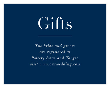 Inform friends and family where you would like your wedding gifts from with our Chapter One Registry Cards. 