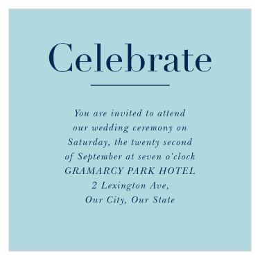 Bring friends and family together to attend your wedding with our Chapter One Ceremony Cards.