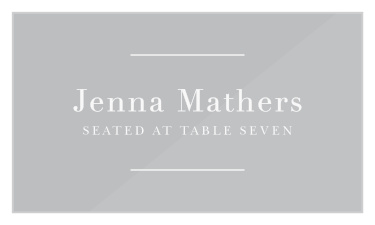 Family and friends will have no issue finding their seats for your wedding reception with our Chapter One Clear Place Cards. 