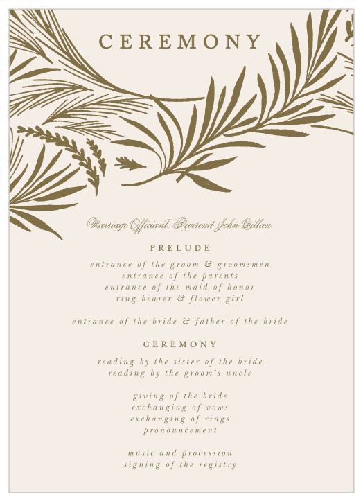 Provide our Garden Circles Wedding Programs at your wedding, so keep your guests informed of the events throughout the day!