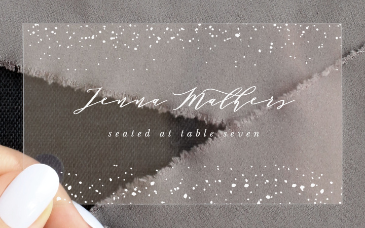 Stunning Stardust Clear Place Cards