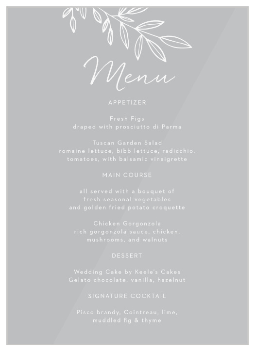 Wedding Menus | Design Your Menu Cards Instantly Online!