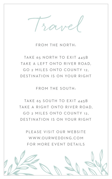 Guide family and friends to your wedding venue with ease when you send out our Botanical Greenhouse Direction Cards.