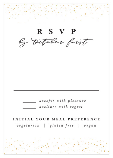 Gather your wedding information in dazzling style with our Stunning Stardust Response Cards.