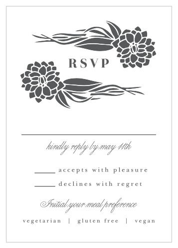 Gather your wedding information in style with our Rich Florals Response Cards.