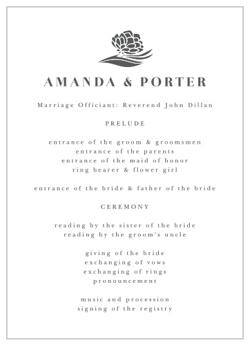 Share your wedding information in style with our Rich Florals Wedding Programs.