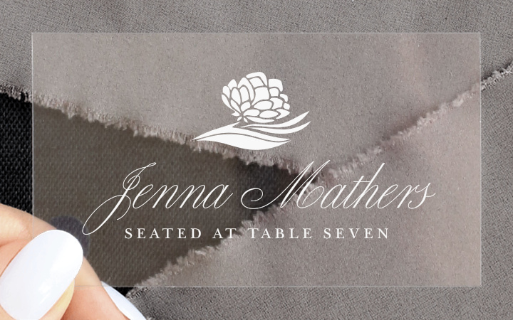 Rich Florals Clear Place Cards