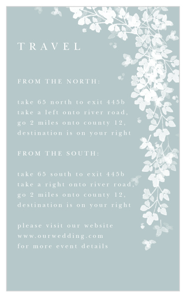 Ensure that all of your wedding guests travel safely and easily to your venue, by customizing our Botanical Arch Direction Cards!