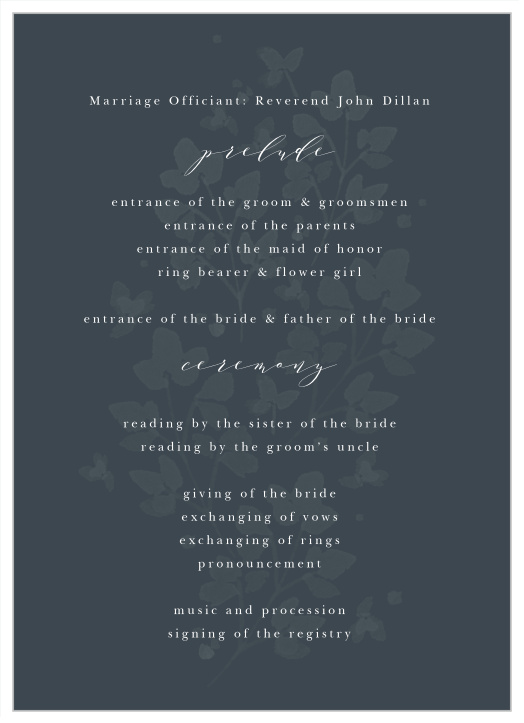 Keep your guests in the loop throughout the day's events, with our Botanical Arch Wedding Programs!