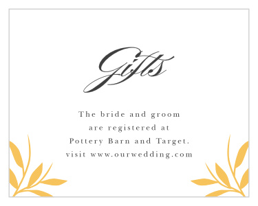 Let friends and family know where you would like your wedding gifts from with our Floral Surround Registry Cards.