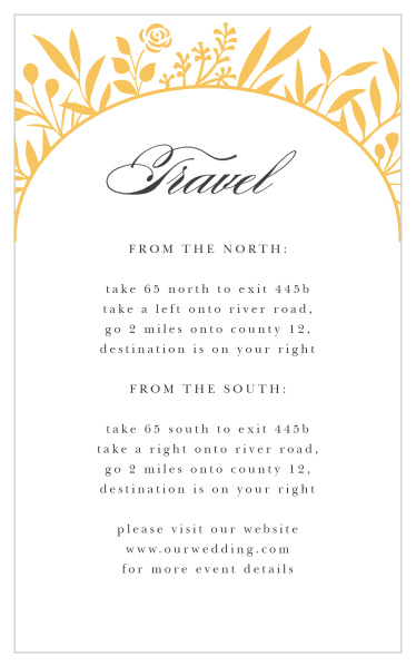 Guide friends and family through every twist and turn on their way to your wedding venue with our Floral Surround Direction Cards.