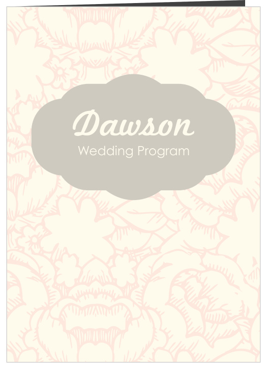 Our Subtle Peonies wedding program is a perfect match for the rest of the Subtle Peonies wedding suite.