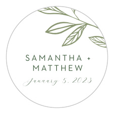 Share your wedding information with a touch of botanical beauty with our Wispy Leaves Wedding Stickers.