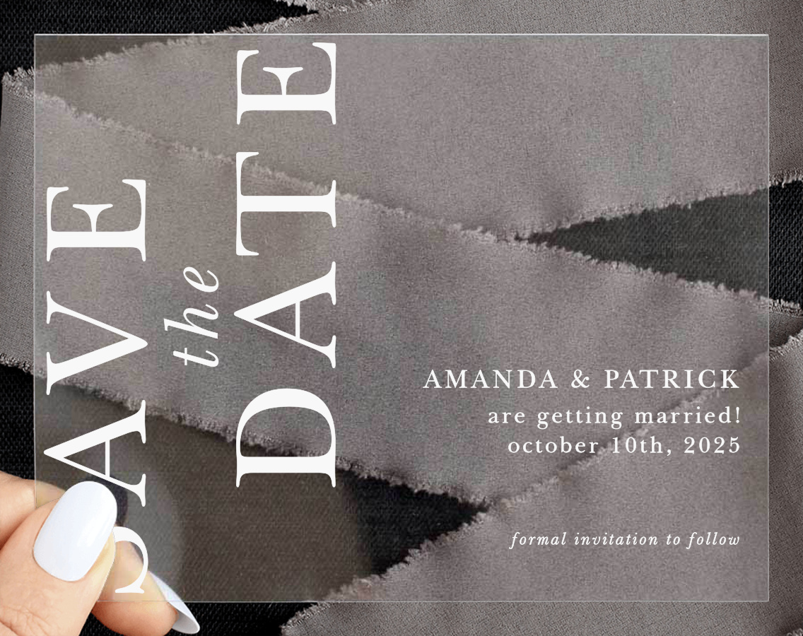 Simply Styled Clear Save The Date Cards