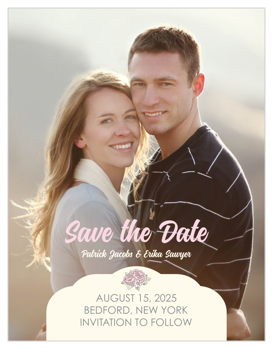 Subtle Peonies Save the Date Magnets