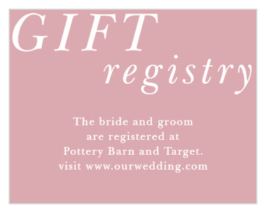 Easily inform your guests of the locations that you've decided to display your registries, with our Simply Styled Registry Cards!