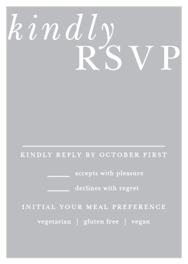 Effortlessly gather your final guest list, by sending out our Simply Styled Response Cards along with your invitations!