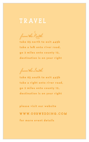 Share your wedding information with a touch of tropical trendiness with our Palm Springs Direction Cards.