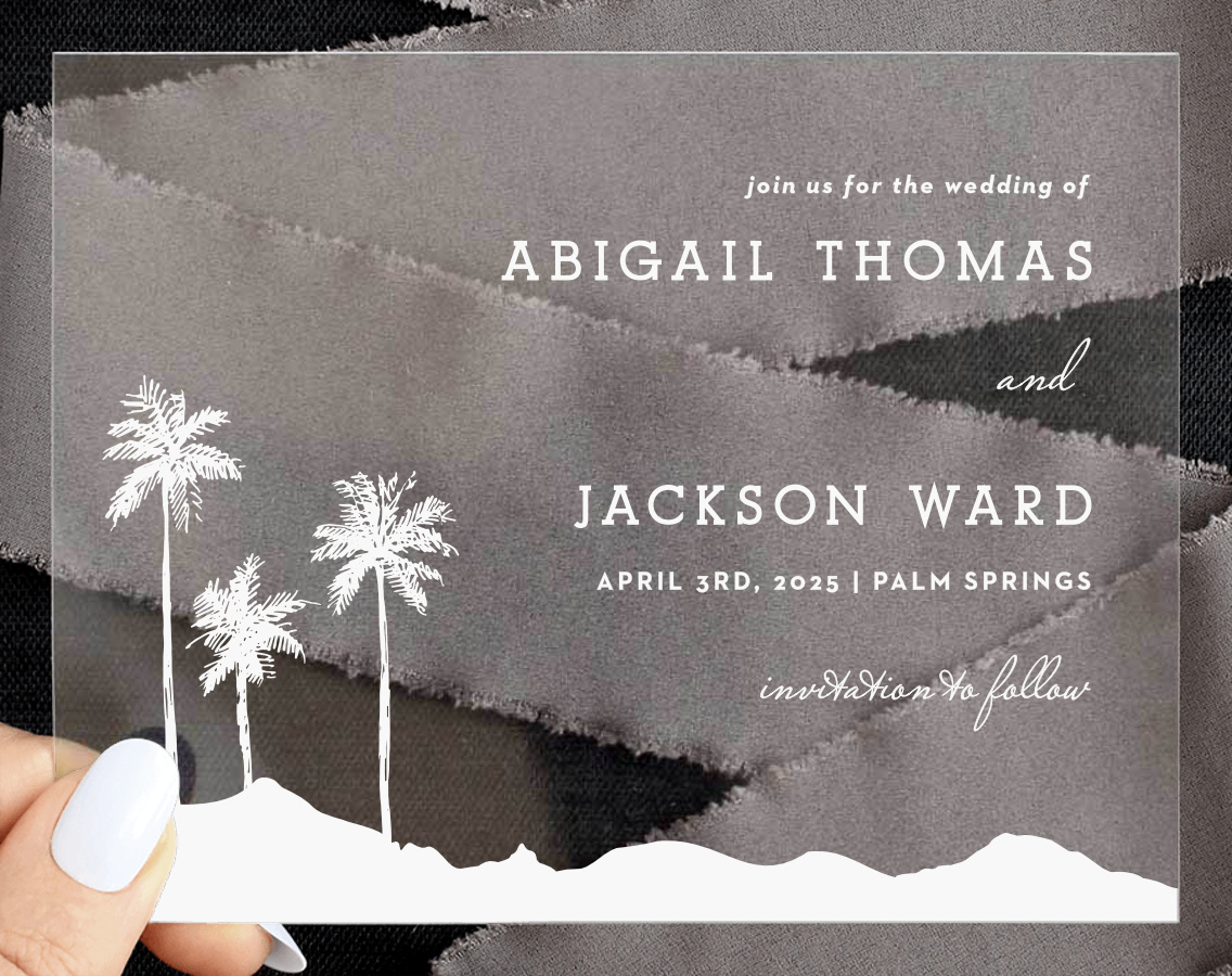 Palm Springs Clear Save The Date Cards