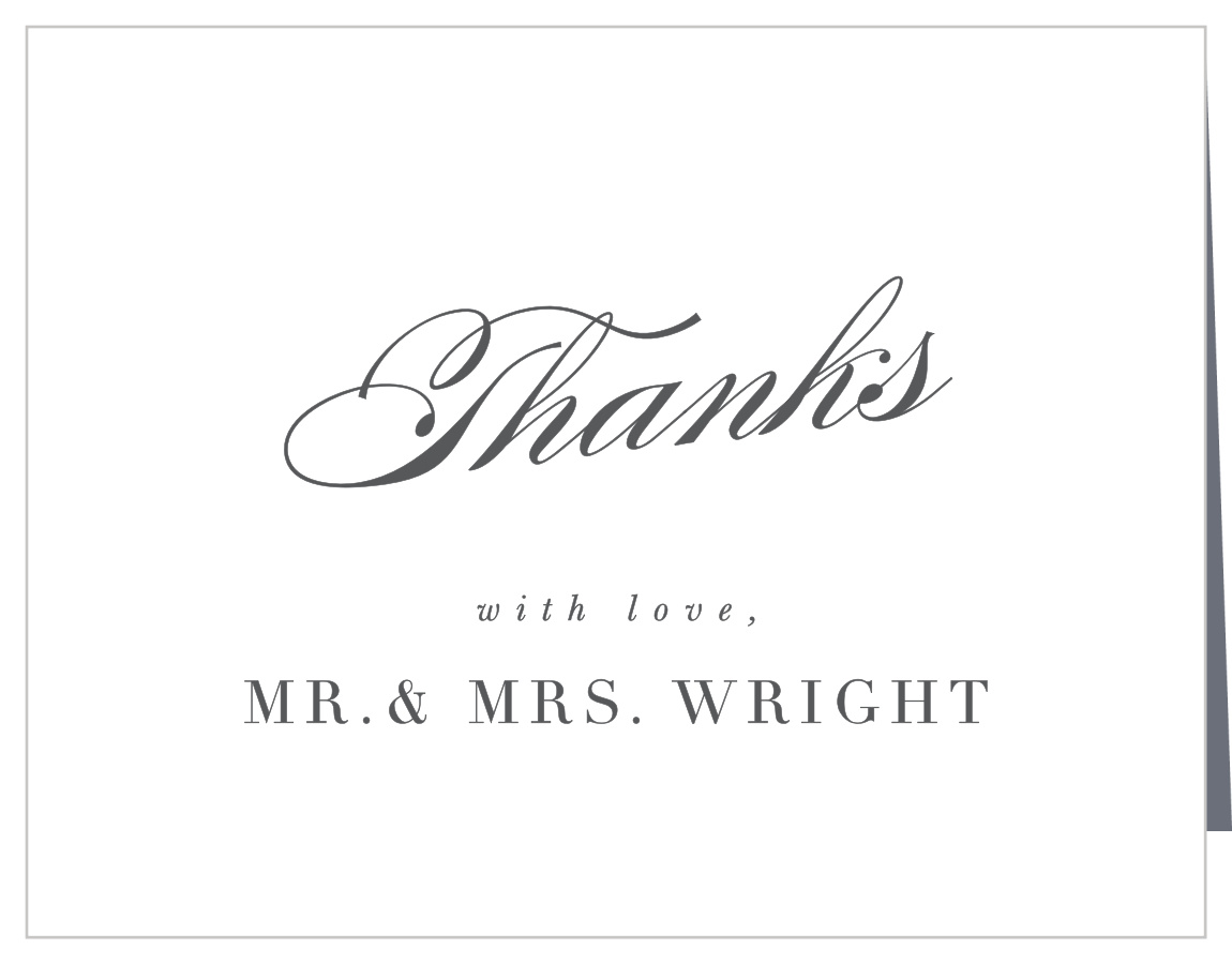 Simple Typography Wedding Thank You Cards by Basic Invite