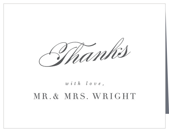 Show gratitude for the support and presence of friends and family on your special day with our Simple Typography Wedding Thank You Cards.